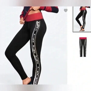 PINK VS BLING  YOGA LEGGINGS SMALL